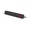 Overspanningsbeveiliging NATEC Bercy 400 — 5 stopcontacten, 3 m kabel, zwart