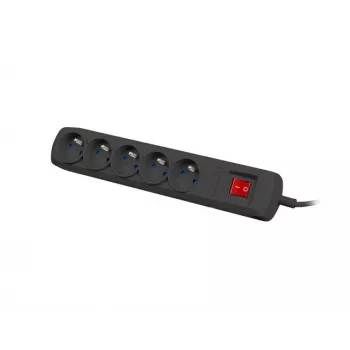 Overspanningsbeveiliging NATEC Bercy 400 — 5 stopcontacten, 3 m kabel, zwart