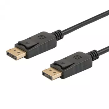 DisplayPort-kabel SAVIO CL-136, DisplayPort stekker–stekker, 2 m, DP 1.2, vergulde contacten, zwart