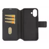 Leren hoes voor iPhone 16, zwart