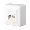 METZ CONNECT BTR IT CONNECT E-DAT C6 8/8(8) AP Cat.6 - wandbehuizing - RJ-45 X 2 - zuiver wit, RAL 9010 - 2 poorten (1307380002-I)
