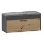 Gesloten schoenenkast Top e Shop PARMA — antraciet en eiken, spaanplaat, 1000×490×350 mm