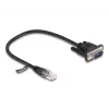 Delock RS-232 seriële kabel, RJ45 male naar D-Sub 9 male, 30 cm, zwart