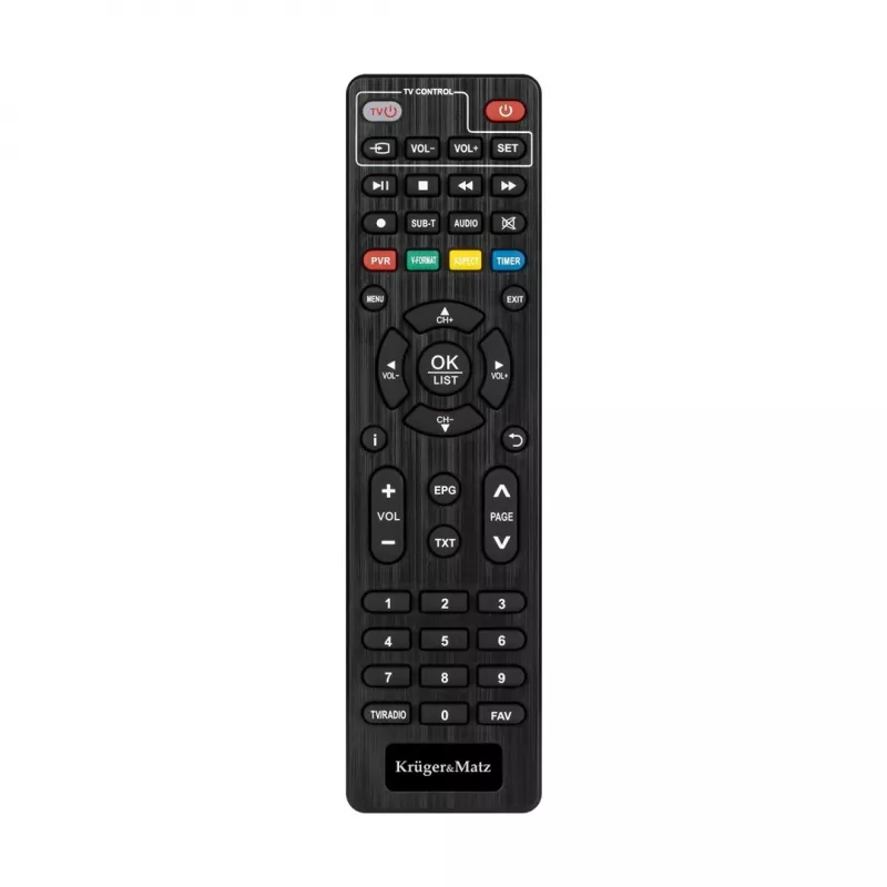 Mini DVB-T2 H.265 HEVC-tuner KRUGER & MATZ KM9998, 470–862 MHz, 1 tuner, HDMI, USB, 720p