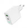 Netlader 220V GEMBIRD, universeel, 1x USB Type-C PD 20 W, 1x USB-A 3.0 QC 18 W, LED-indicator, wit