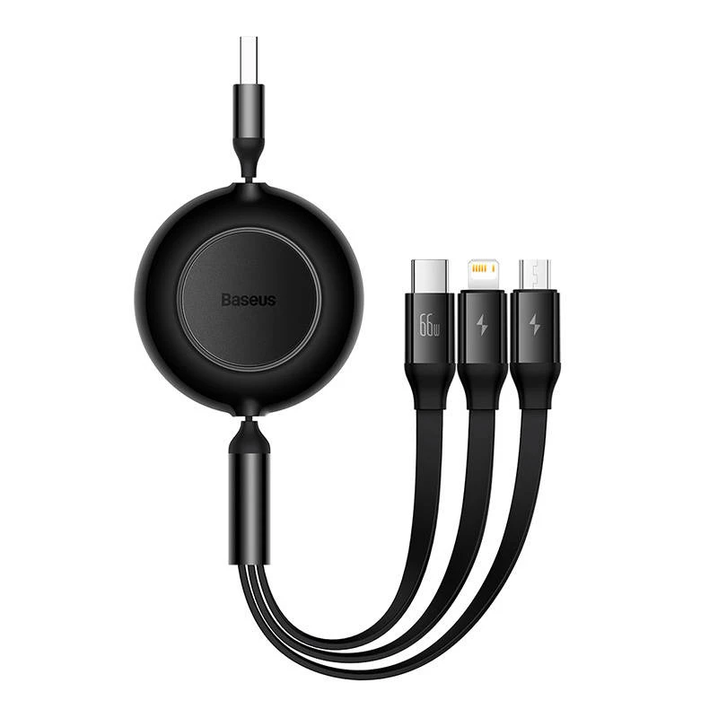 Baseus CAMJ010101 Bright Mirror 2 Series 3-in-1 USB-kabel, 66 W, 1 m, zwart