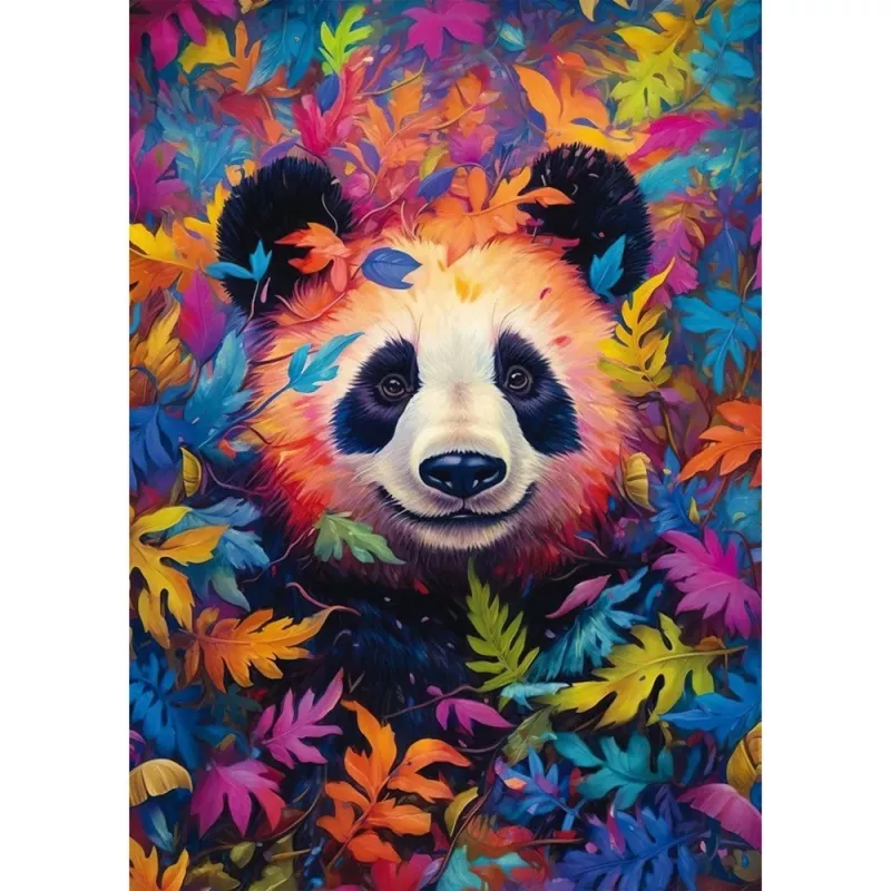 Pandabeer in het regenboogbos, puzzel 1000 stukjes