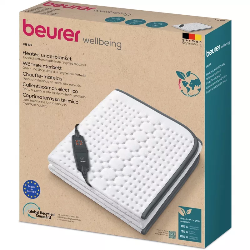 Beurer UB 60 Green Planet verwarmingsonderdeken, 150 x 80 cm