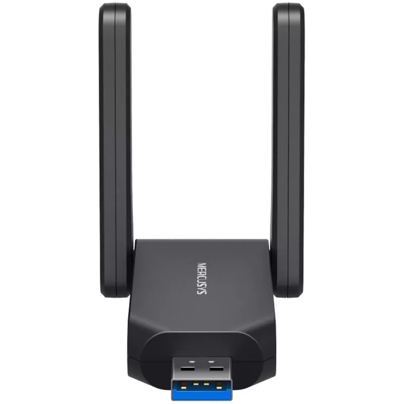 Wi-Fi USB-adapter MERCUSYS MA72XH AX1800 met high-gain antennes, USB-A plug-and-play