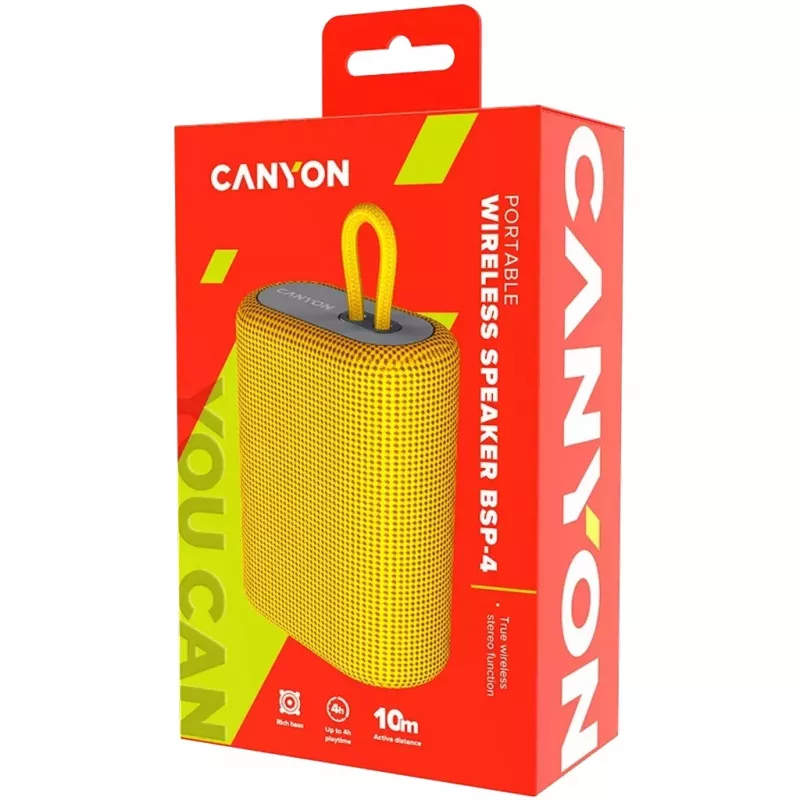 Draagbare stereo luidspreker Canyon BSP-4 geel