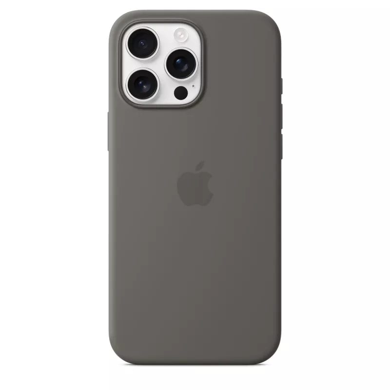 Siliconen case met MagSafe voor iPhone 16 Pro Max - steengrijs