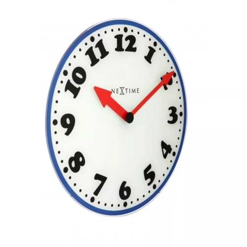 NeXtime wandklok 8151 Boy, Ø43 cm, wit/blauw/zwart/rood