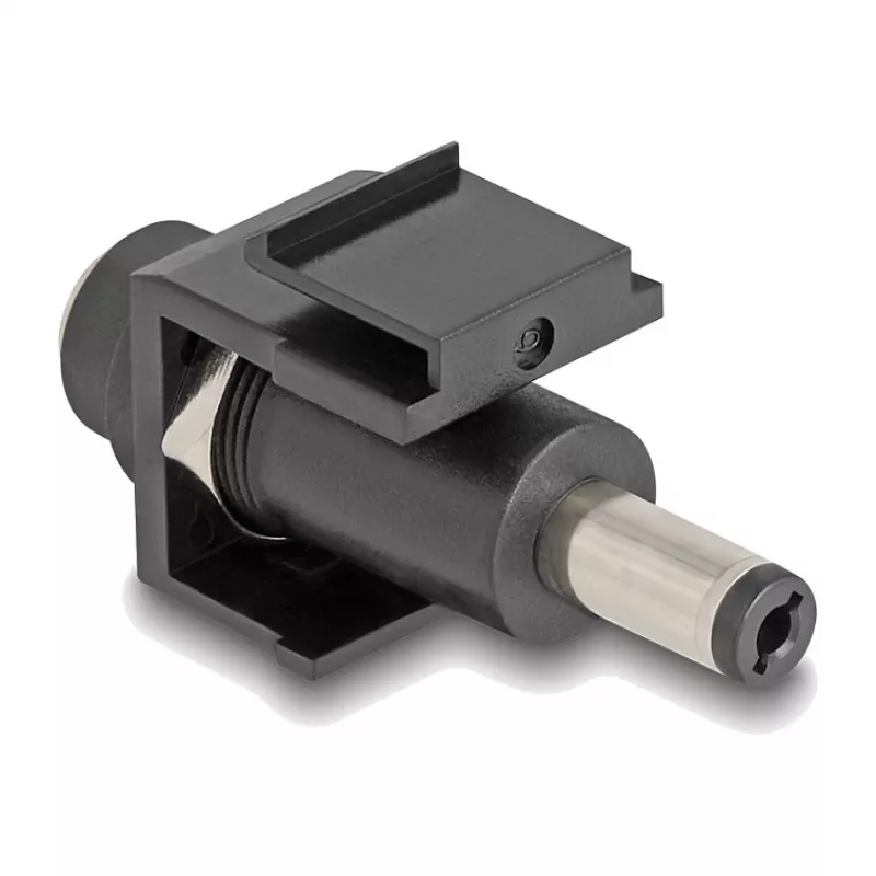 DeLOCK Keystone-module DC 5,5 x 2,1 mm bus naar DC 5,5 x 2,5 mm stekker zwart