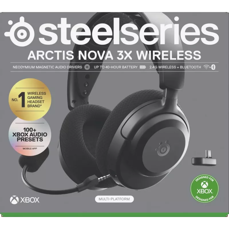 SteelSeries Arctis Nova 3X Wireless 61689 draadloze headset voor Xbox, zwart