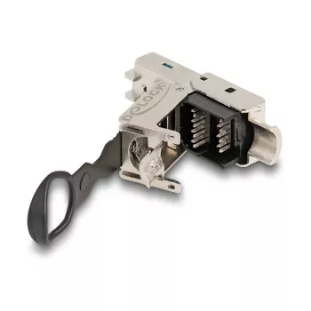 DeLOCK RJ45-stekker veldconfectie Cat.6A gereedschapsloos zilver stekker