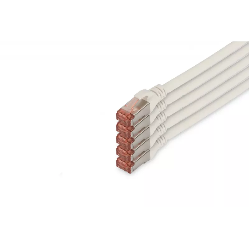 DIGITUS CAT6 S/FTP patchkabel, 10 m, wit, 5-pack