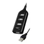 VAKOSS USB-hub TC-234UX — 4-poorts USB 2.0-hub, DC-voeding (5 V, 1 A), zwart