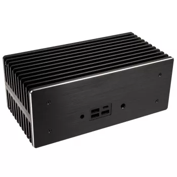 Akasa Turing ABX UCFF Ventilatorloze behuizing voor AMD Mini-pc (Gigabyte BRIX 4000U), aluminium, zwart