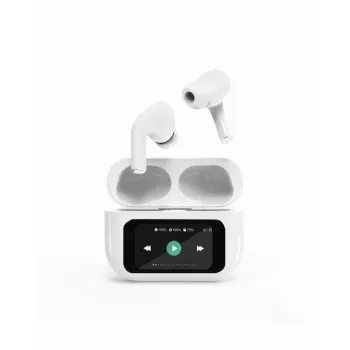 Headset BLUETOOTH/WIT TWS-LCD-ANC-01-W Gembird