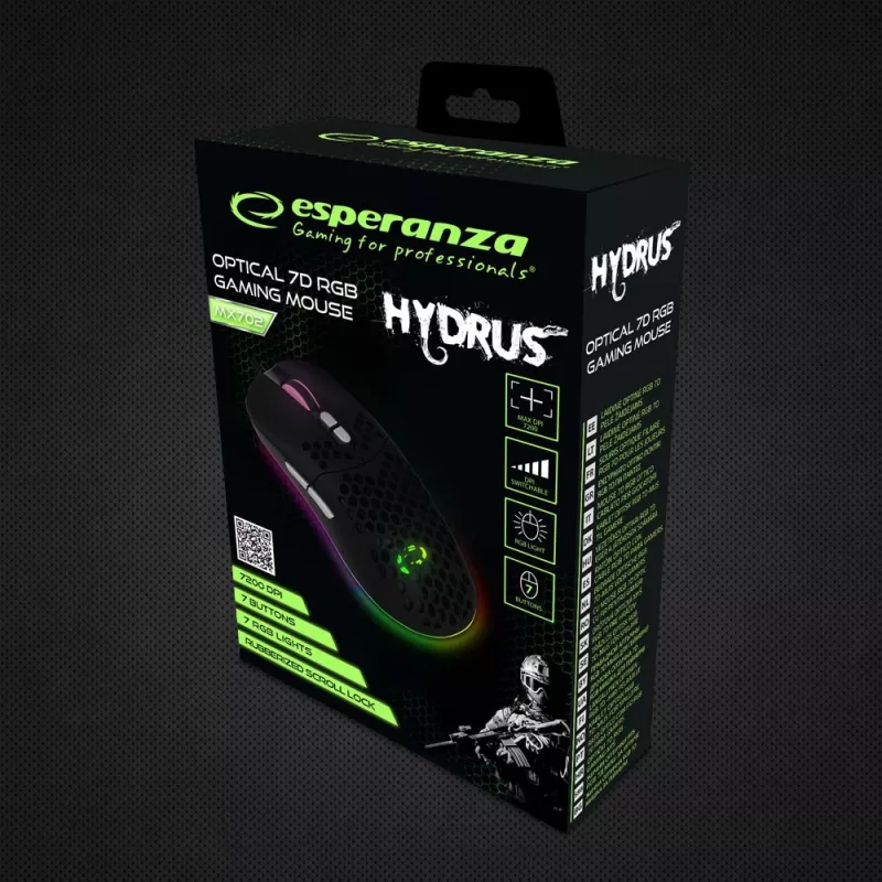 Esperanza EGM702 muis rechtshandig USB optisch 7200 DPI
