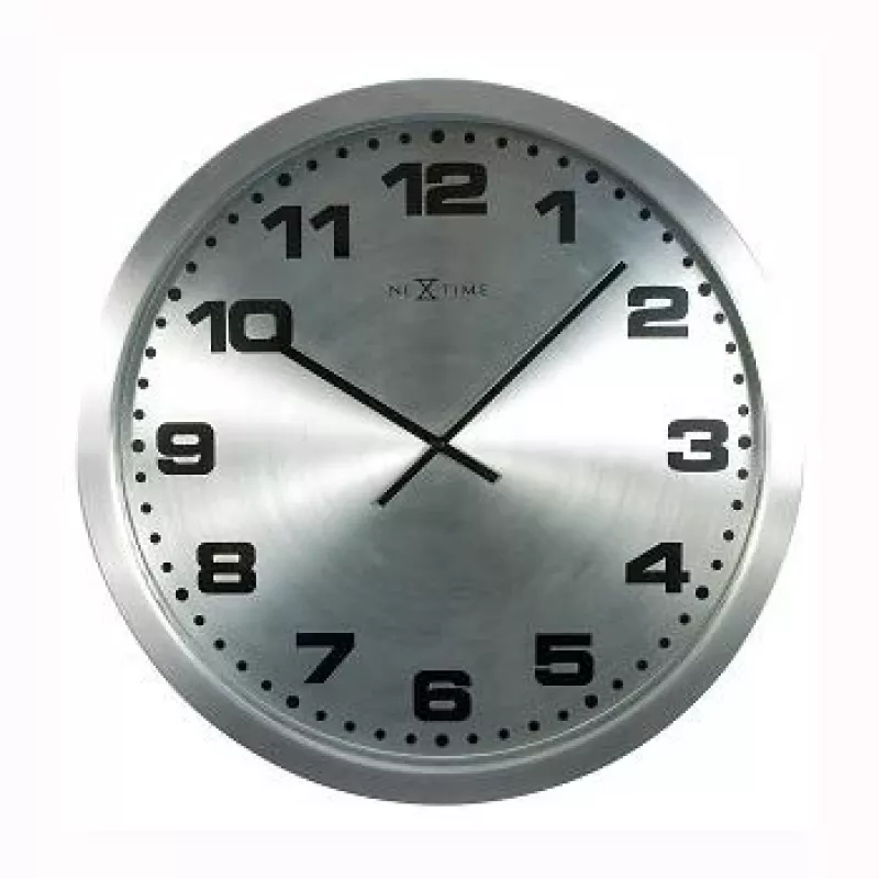 NeXtime wandklok 2906zw Mercure, Ø25 cm, zilver