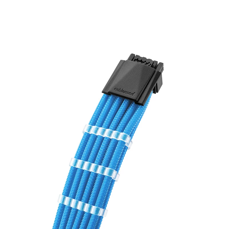 CableMod RT-Series Pro ModMesh 12VHPWR naar 3× PCIe-kabel 60 cm lichtblauw