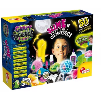 Wetenschapsbouwpakket Liscianigiochi Crazy Science slijm in het donker 304-PL89239 — experimenteerset met in het donker oplichtend slijm
