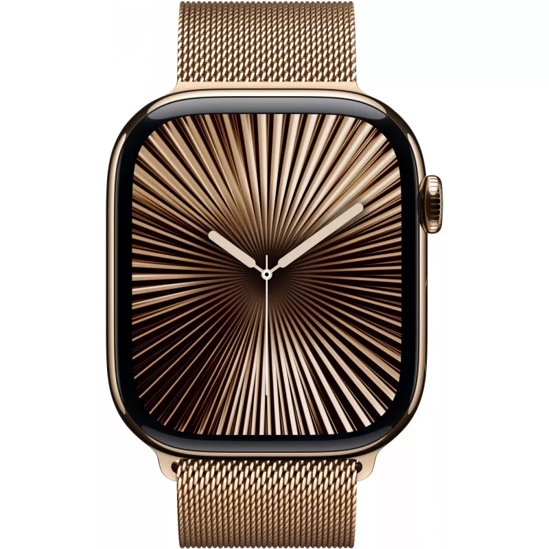 APPLE Watch Series 10 GPS + Cellular 46mm Gold Titanium behuizing met Gold Milanese Loop - S/M