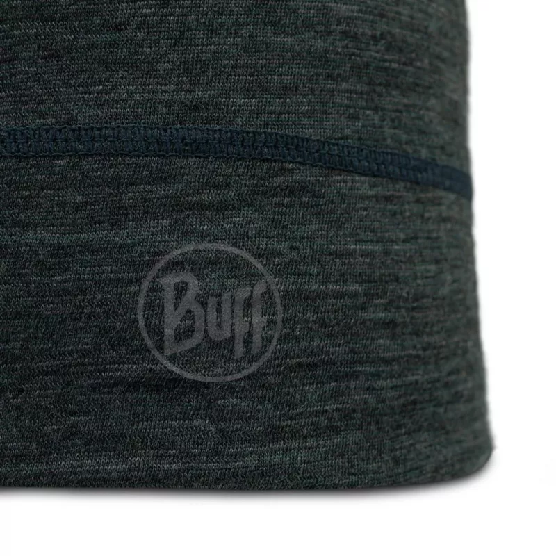 Beanie Buff Merino Lightweight Multistripes Forest — Buff lichte merinowollen muts, unisex, donkergroen, 125 g/m²
