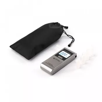 Alcoholtester ORO‑MED X12 PRO SILVER — contactloze ademalcoholtester, bereik 0–4 g/L, LCD, AAA-batterijen