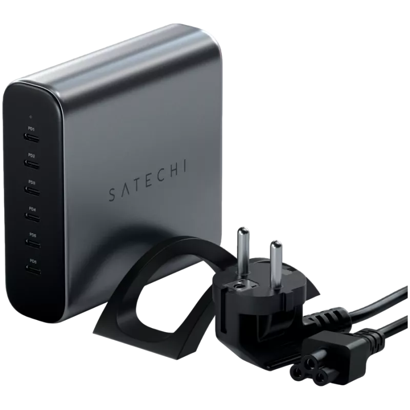 Indoor-oplader Satechi ST-C200GM-EU universeel grijs 6 USB Type-C-aansluitingen