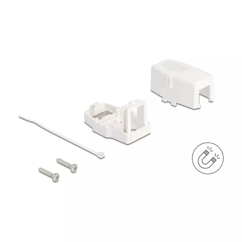Delock 85841 Lege Keystone-behuizing, 1 poort, magnetische voet, wit