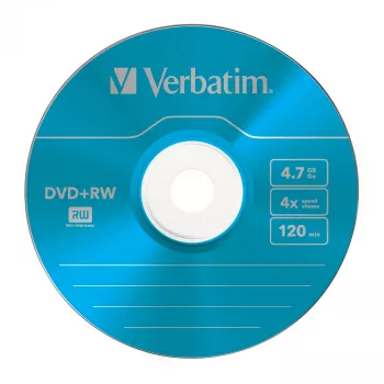 VERBATIM 43297 Verbatim DVD+RW slank Jewel Case 5 4.7GB 4x kleur