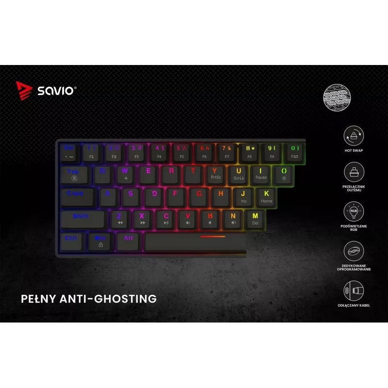 SAVIO BLACKOUT X2 mechanisch toetsenbord OUTEMU Red, hot swap