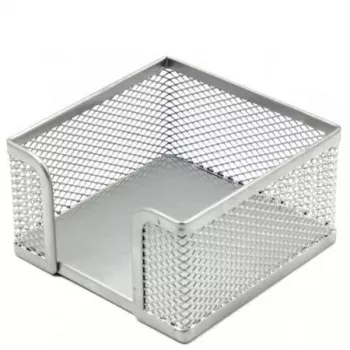 Notitieblokhouder Forpus, 9,5 x 9,5 cm, zilver, geperforeerd metaal 1005-007