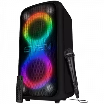 Sven PS-1000 draagbare partyluidspreker 160 W, Bluetooth, FM, karaoke, zwart