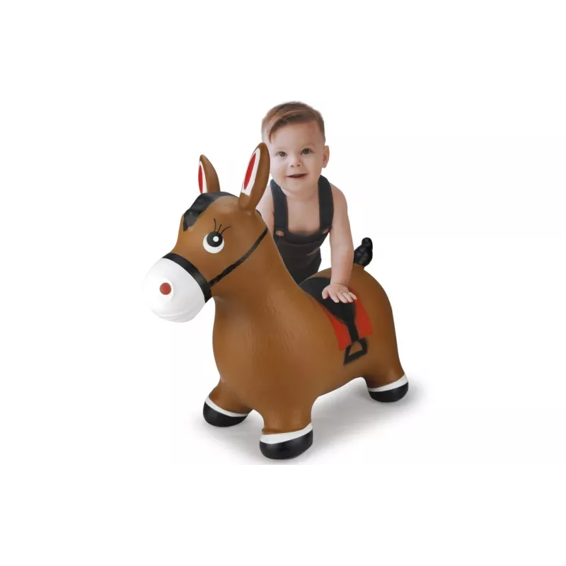 Opblaasbaar speelgoeddier Jamara springdier paard bruin met pomp