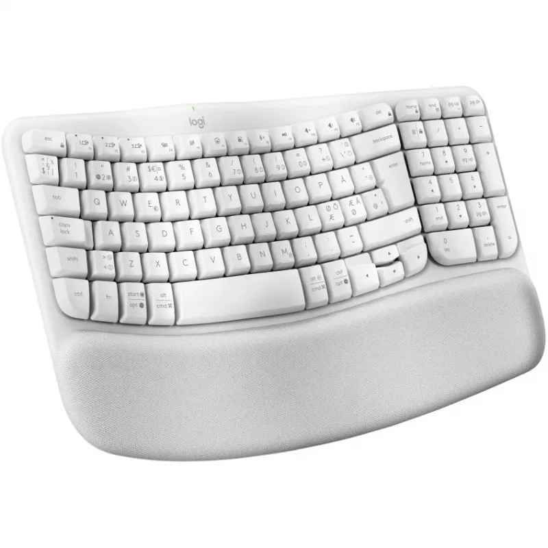 Logitech Wave Keys toetsenbord met gepolsterde polssteun draadloos Bluetooth LE QWERTY off-white (PAN)