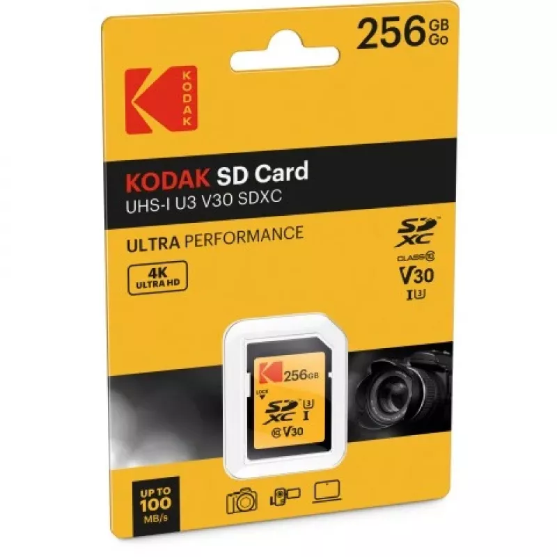 Geheugenkaart Kodak 256GB UHS-I U3 V30 Ultra EKMSD256GXC10HPRK