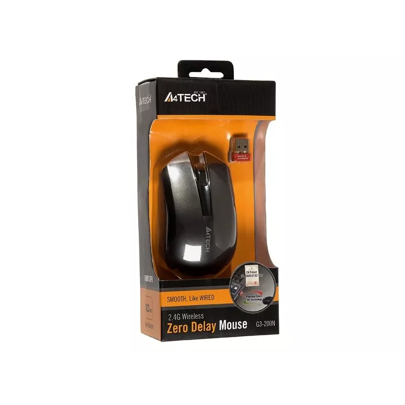 A4Tech G3-200N muis Travel dubbelhandig RF draadloos V-Track 1000 DPI