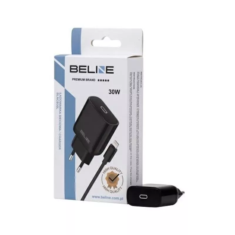 Oplader 30W USB-C naar Lightning Beline Beli02174 met zwarte kabel