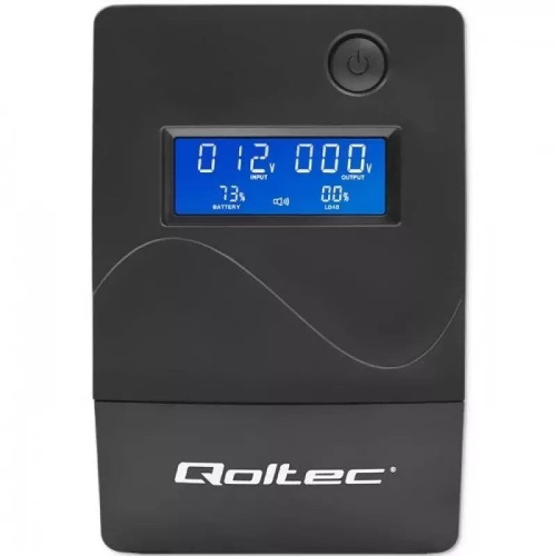 Qoltec Monolith UPS (uninterruptible power supply) dubbelconversie (online) 1 kVA 600 W 2 Schuko-stopcontacten