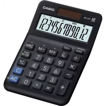 Tafelrekenmachine Casio MS-20F 12-cijferig zwart solar batterij