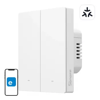 WLAN-wandschakelaar Sonoff M5-2C-80W 2-kanaals voor frame