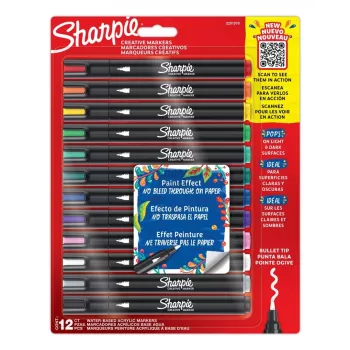 Sharpie Creative Marker acrylverfstiften 12 stuks bullet tip zwart