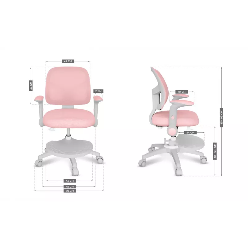 Junior 5.0 roze draaistoel