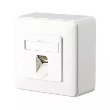 Metz Connect C6A-module - stopcontactuitgang - RJ 45 - 1 netwerkdoos - puur wit, RAL 9010 (130C370002-I)