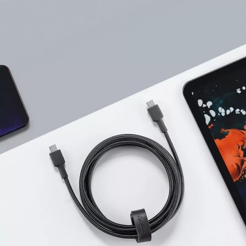 Aukey CB-CD45 USB-C naar USB-C-kabel, Quick Charge, 0,9 m, zwart