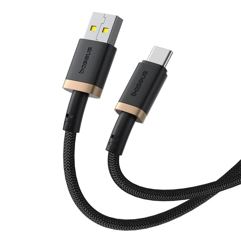 Baseus Dura USB Type A naar type C 60 W snellaadkabel 2 m zwart, goud