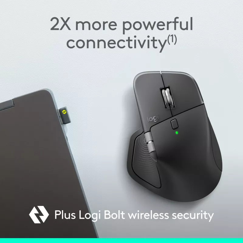 Logitech MX Master 4 for Business muis – draadloos + Bluetooth, 8000 DPI, grafiet | Logitech